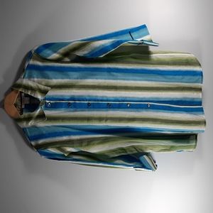 NWT ALLISON DALEY Multicolr Stripe 3/4 sleeve  blouse Sz S